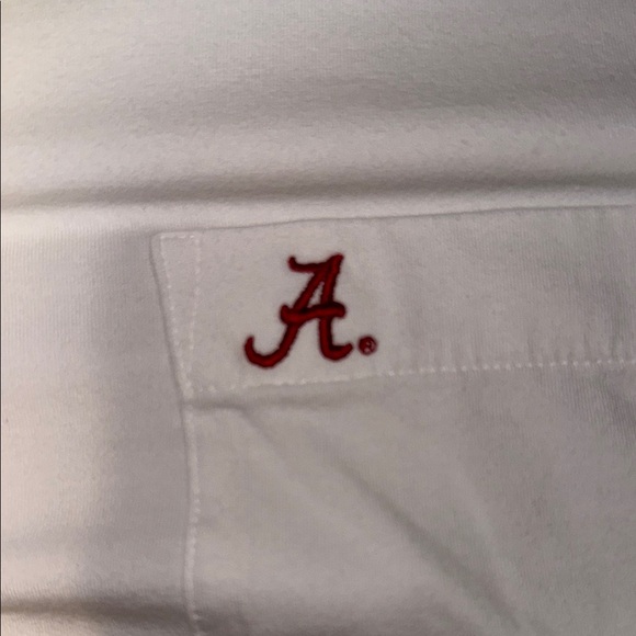 White Peter Millar Pocket Polo Shirt with Embroidered Alabama Script A Logo - Picture 4 of 5